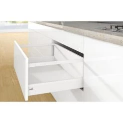 HETTICH Kit Complet Tiroir ArciTech à Casseroles Avec Tringles Profil H94mm Paroi Arrière H250mm Coloris Blanc Longueur 450mm - Blanc
