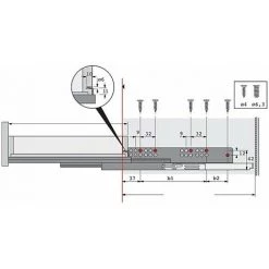HETTICH Quadro V6 Silent System Sortie Totale Charge 50 Kg