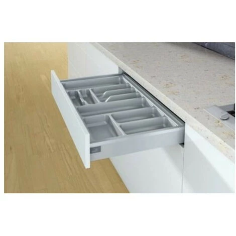 Range-couverts OrgaTray 440 Pour Tiroir Hettich - Largeur 800mm - Plastique - Argent - Gris Métallisé 4 Range-couverts OrgaTray 440 Pour Tiroir Hettich - Largeur 800mm - Plastique - Argent - Gris Métallisé – Image 2