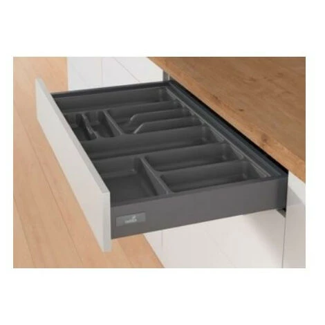 Range-couverts OrgaTray 440 Pour Tiroir Hettich - Largeur 600mm - Plastique - Anthracite - Anthracite 4 Range-couverts OrgaTray 440 Pour Tiroir Hettich - Largeur 600mm - Plastique - Anthracite - Anthracite – Image 2