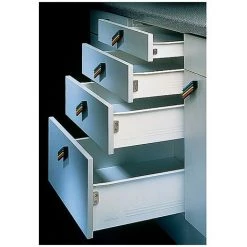 HETTICH Coté De Tiroir Sur Coulisse à Galet Modèle Multitech - Blanc