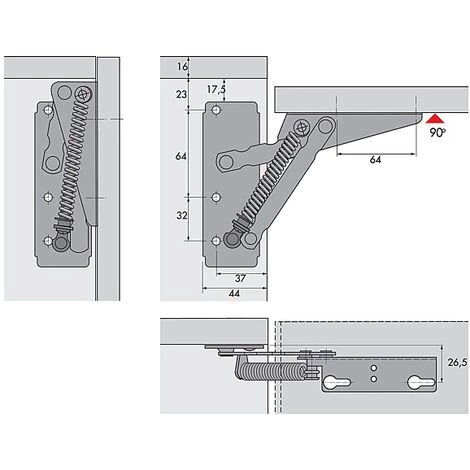 HETTICH Compas Lift 90 Et 75 - Nickelé 5 HETTICH Compas Lift 90 Et 75 - Nickelé – Image 3