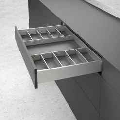Range Couverts Orgatray 630 - Décor : Anthracite - Pour Tiroir De Profondeur : 450 Mm - Profondeur : 423 Mm - HETTICH - Vendu à L'unité